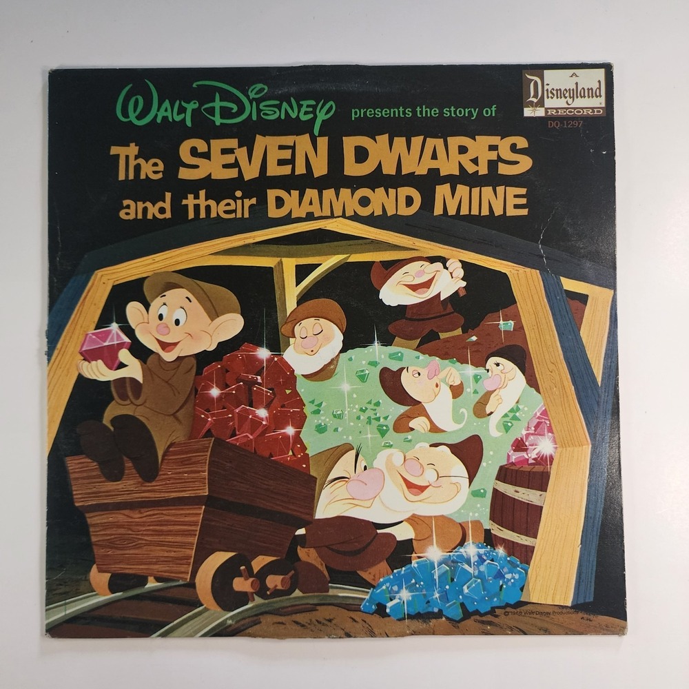Vintage Disneyland Records Seven Dwarfs and Their Diamond Mine LP DQ-1297 Tested
